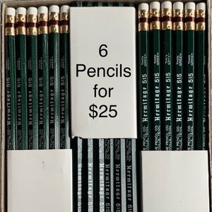 Musgrave Hermitage 515 Thin Green Pencil with Eraser. Set of 10 Not made anymore